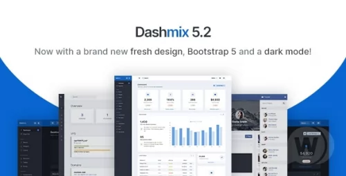 Dashmix v5.2 - Șablon de tablou de bord pentru administrare Bootstrap 5 și kit de pornire Laravel 8