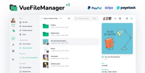 Vue File Manager with Laravel v2.2.7 NULLED - private cloud script